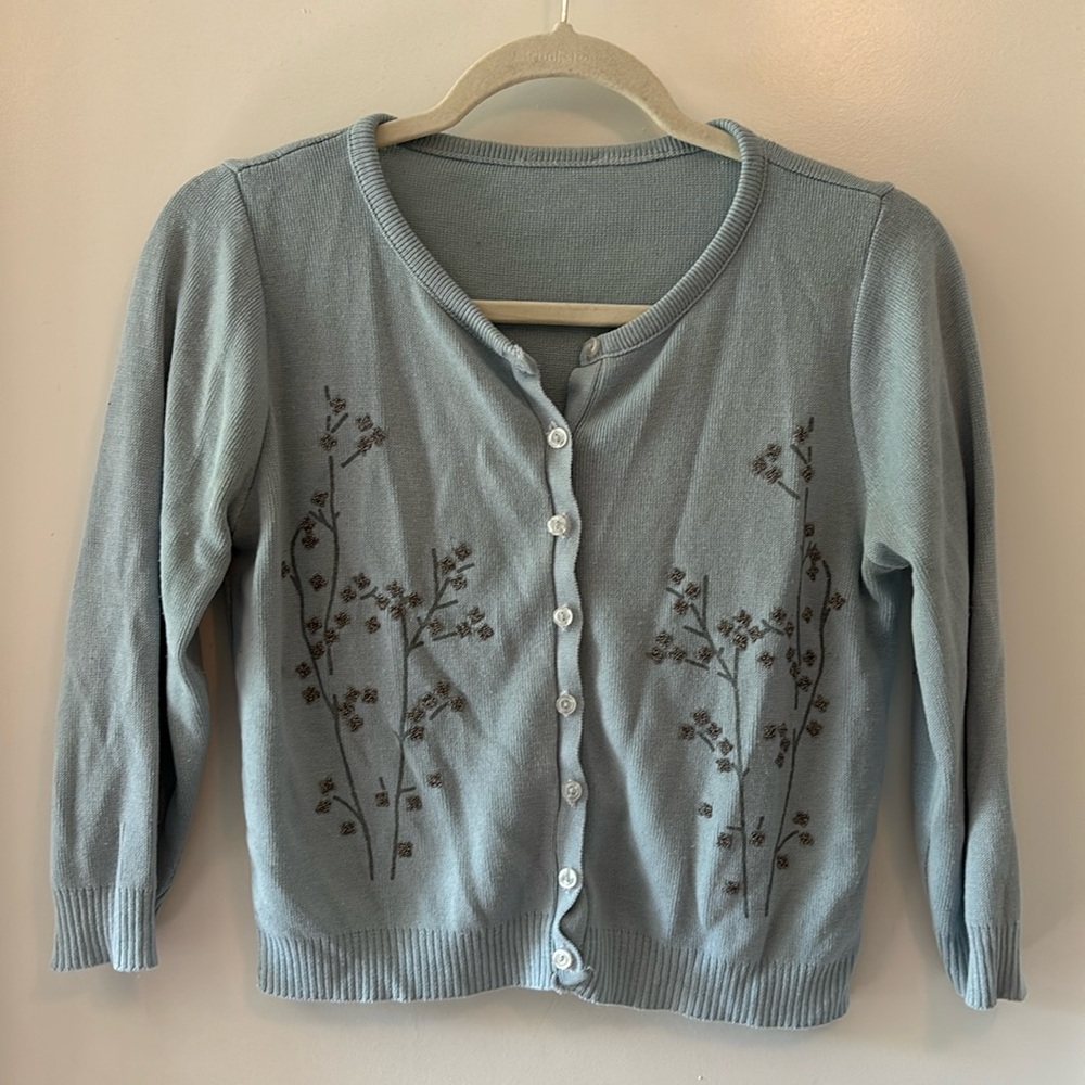 Vintage Baby Blue Kids’ Cardigan
